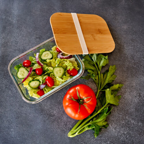 Glass Lunch Box, with Bamboo Lid Thumbnail