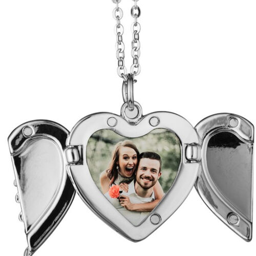 Winged Heart Locket Necklace Thumbnail