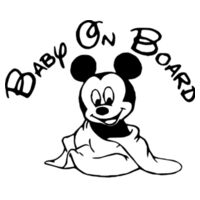 Baby On Board Mickey  - Car Bumper Sticker Design