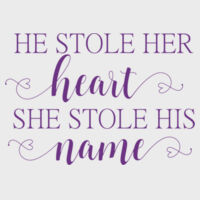 He stole her heart so she stole his name - Softstyle™ women's ringspun t-shirt Design