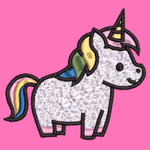 Cute Embroidered Unicorn - Softstyle™ women's ringspun t-shirt Design