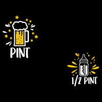 Pint and Half Pint - Matching adult and baby tees Design