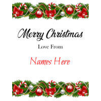 Merry Christmas From - Wine Bottle Sticker Design