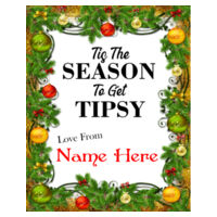 Tis The Season To Get Tipsy  - Wine Bottle Sticker Design
