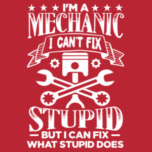 Im a mechanic I can't fix stupid - Softstyle™ adult ringspun t-shirt Design