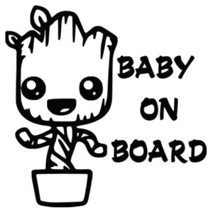 Baby on Board (Baby Groot) - Car Bumper Sticker Design