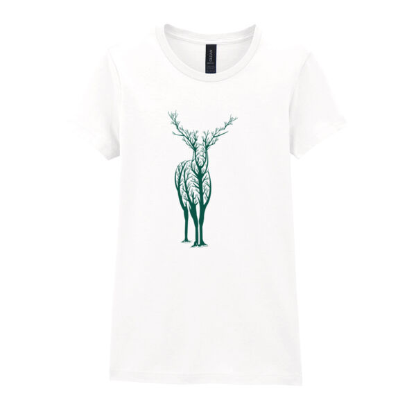 Deer Tree - Softstyle™ women's ringspun t-shirt Thumbnail
