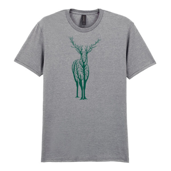 Deer Tree - Softstyle™ adult ringspun t-shirt Thumbnail