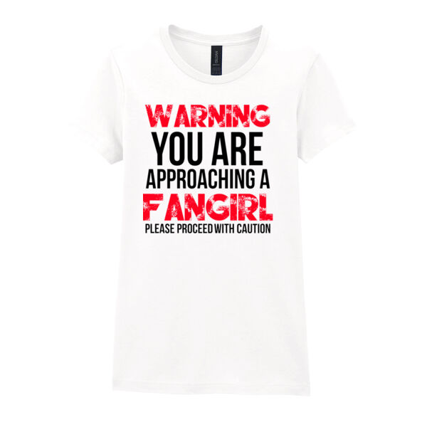 Warning Fangirl - Softstyle™ women's ringspun t-shirt Thumbnail