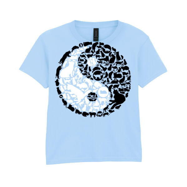 Ying Yang Cats - Softstyle™ women's v-neck t-shirt - Softstyle™ youth ringspun t-shirt Thumbnail