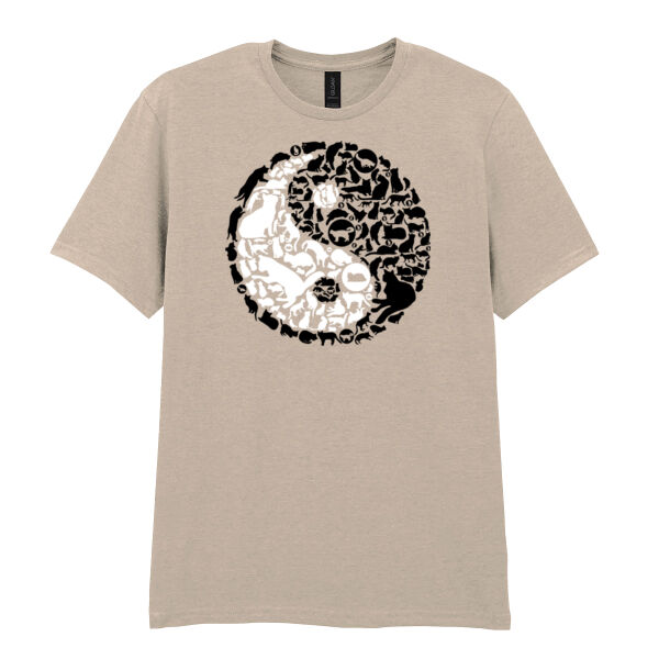 Ying Yang Cats - Softstyle™ women's v-neck t-shirt - Softstyle™ adult ringspun t-shirt Thumbnail