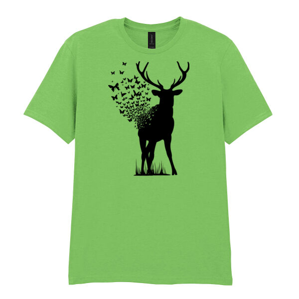 Butterfly Deer - Softstyle™ adult ringspun t-shirt - Softstyle™ adult ringspun t-shirt Thumbnail