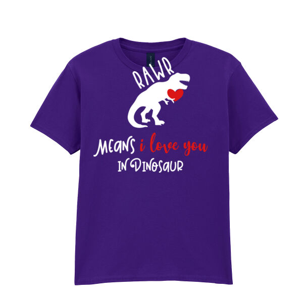 Rawr means I love you in Dinosaur  - Softstyle™ youth ringspun t-shirt Thumbnail
