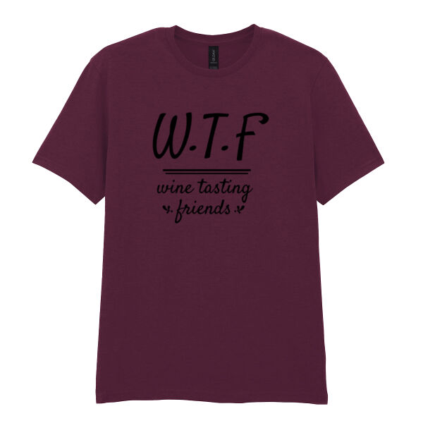 WTF Wine Tasting Friends - Softstyle™ adult ringspun t-shirt Thumbnail