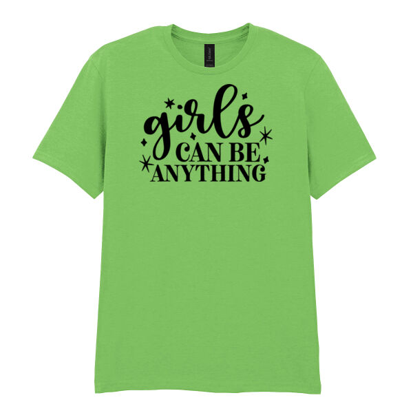 Girls Can Be Anything  - Softstyle™ adult ringspun t-shirt Thumbnail