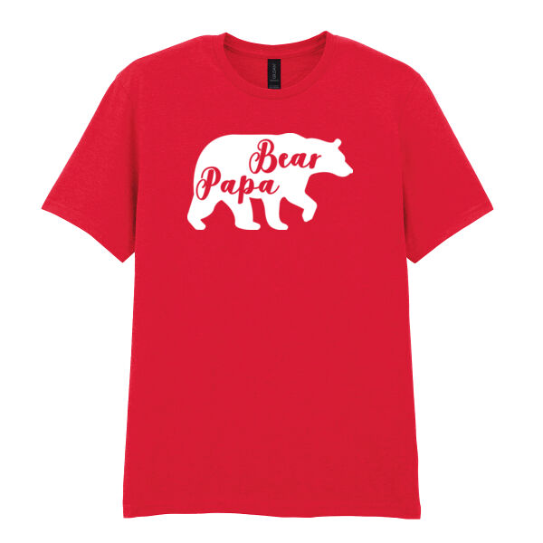 Papa bear - Softstyle™ adult ringspun t-shirt Thumbnail