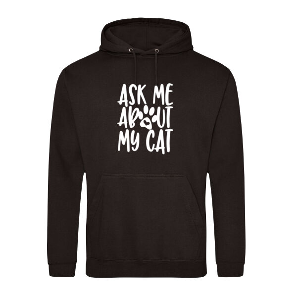 Ask Me About My Cat - College hoodie Thumbnail