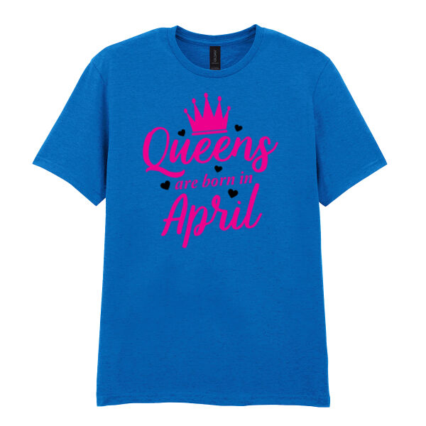 Queens are born in April - Softstyle™ adult ringspun t-shirt Thumbnail
