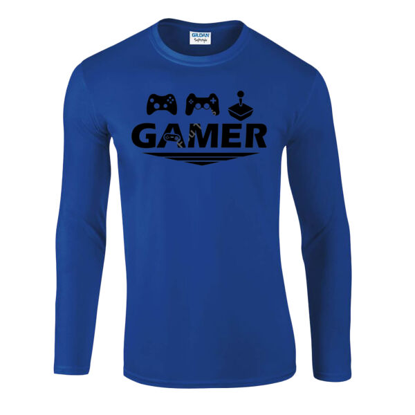 Gamer with Control - Softstyle™ adult ringspun t-shirt - Softstyle™ long sleeve t-shirt Thumbnail
