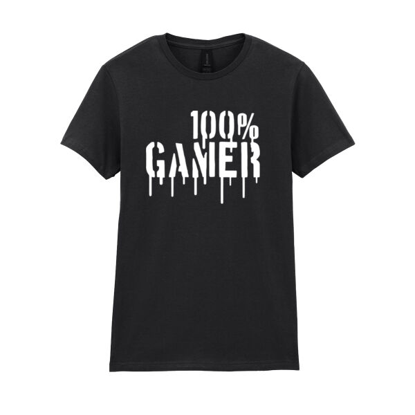 100% Gamer - Softstyle™ women's ringspun t-shirt Thumbnail