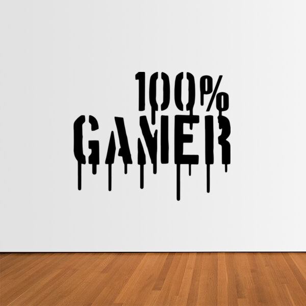 100% Gamer - Horizontal Wall Sticker Thumbnail