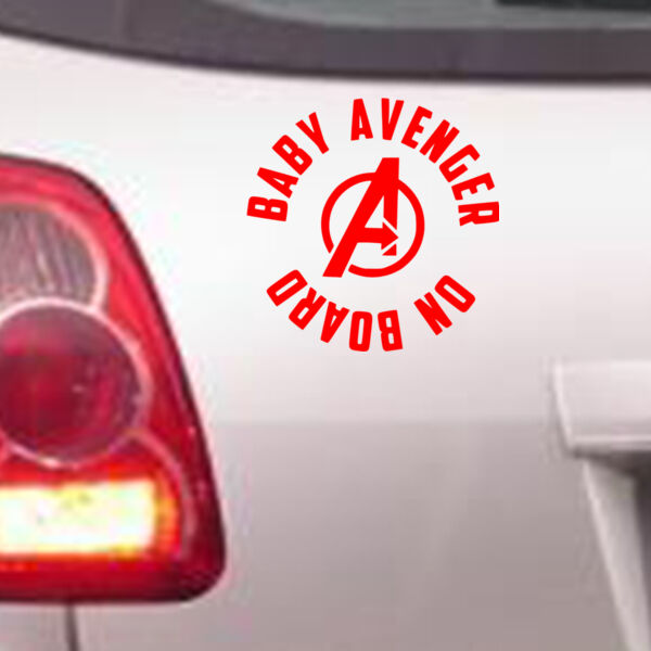 Baby Avenger On Board - Car Bumper Sticker Thumbnail