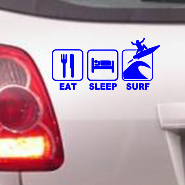 Eat Sleep Surf - Car Bumper Sticker Thumbnail