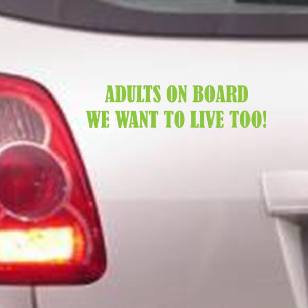Adults on Board - Car Bumper Sticker Thumbnail