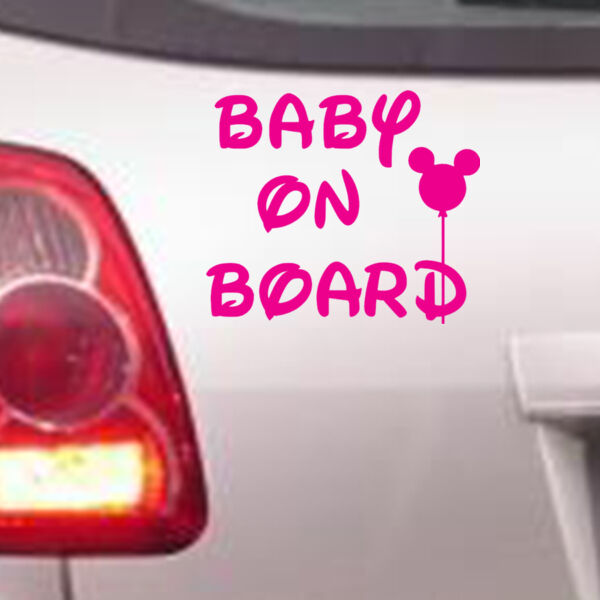 Baby on Board With Balloon - Car Bumper Sticker Thumbnail