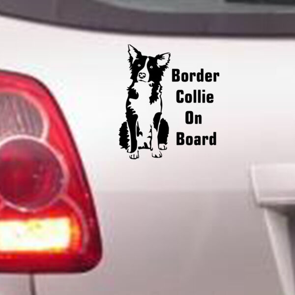 Border Collie on Board - Car Bumper Sticker Thumbnail
