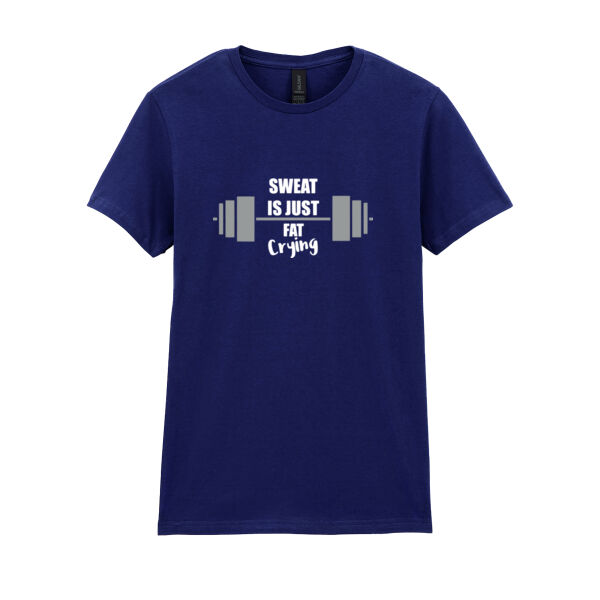 Sweat is just fat crying - Softstyle™ women's ringspun t-shirt Thumbnail