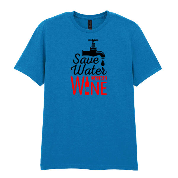 Save Water Drink Wine - Softstyle™ adult ringspun t-shirt Thumbnail