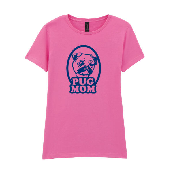 Pug Mom - Softstyle™ women's ringspun t-shirt Thumbnail