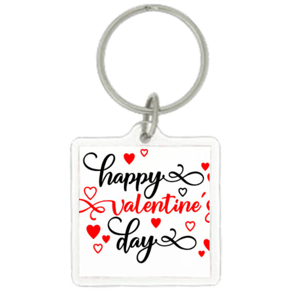Happy Valentines Day - Square Keyring Thumbnail