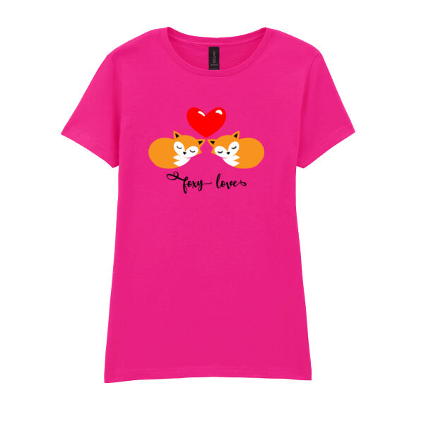 Foxy Loves - Softstyle™ women's ringspun t-shirt Thumbnail