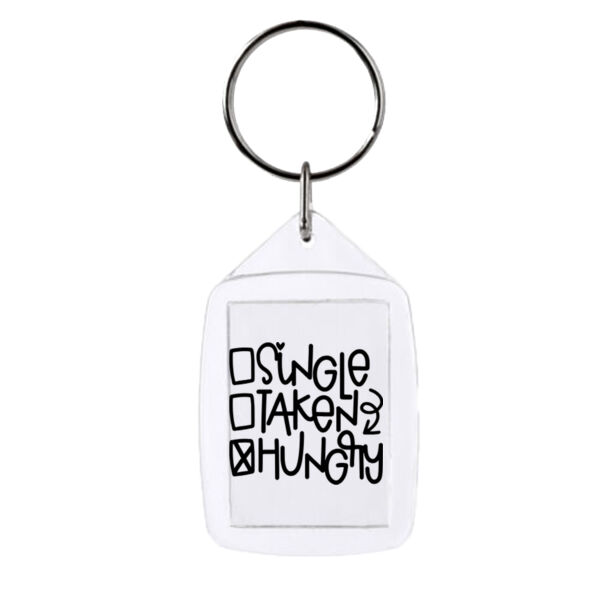 Single Taken Hungry - Rectangle Smooth Edge Keyring Thumbnail
