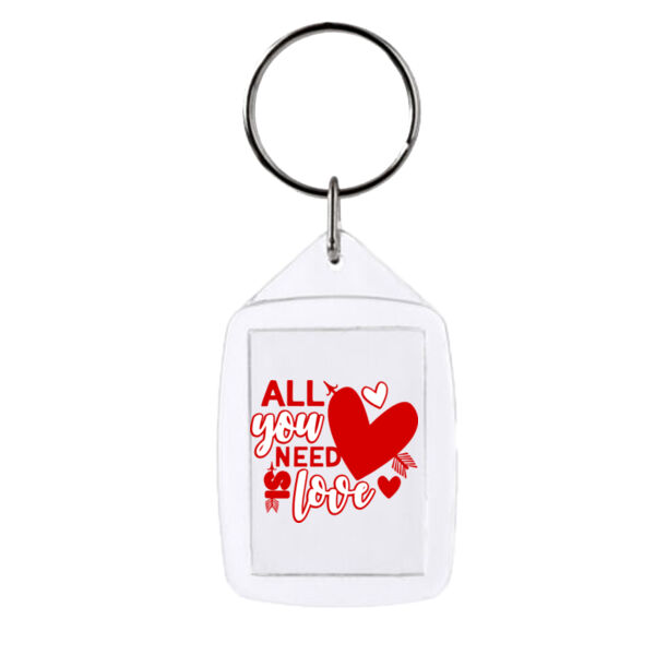 All you Need is Love  - Rectangle Smooth Edge Keyring Thumbnail