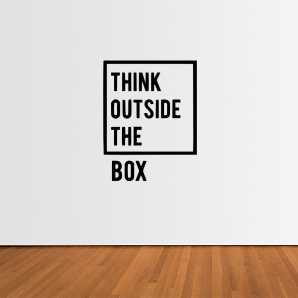 Think Outside The Box - Vertical Wall Sticker Thumbnail