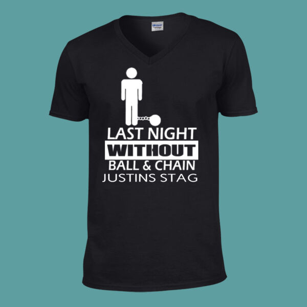 Last night without the ball and chain  - Softstyle™ v-neck t-shirt Thumbnail