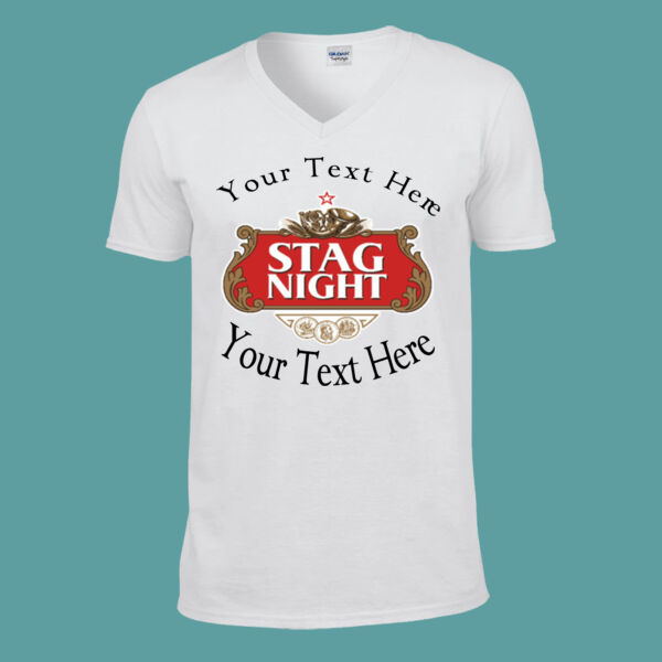 Stag Night Customisable  - Softstyle™ v-neck t-shirt Thumbnail