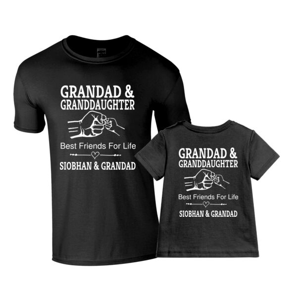 Customisable - Grandad Best Friends for life - Matching adult and baby tees Thumbnail