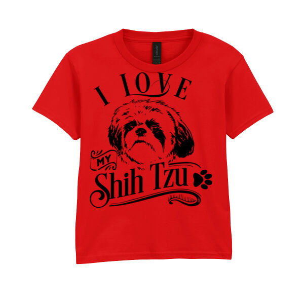 I love my Shih Tzu - Softstyle™ youth ringspun t-shirt Thumbnail