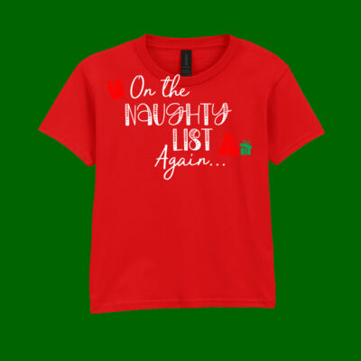 On The Naughty List Again - Softstyle™ youth ringspun t-shirt Thumbnail