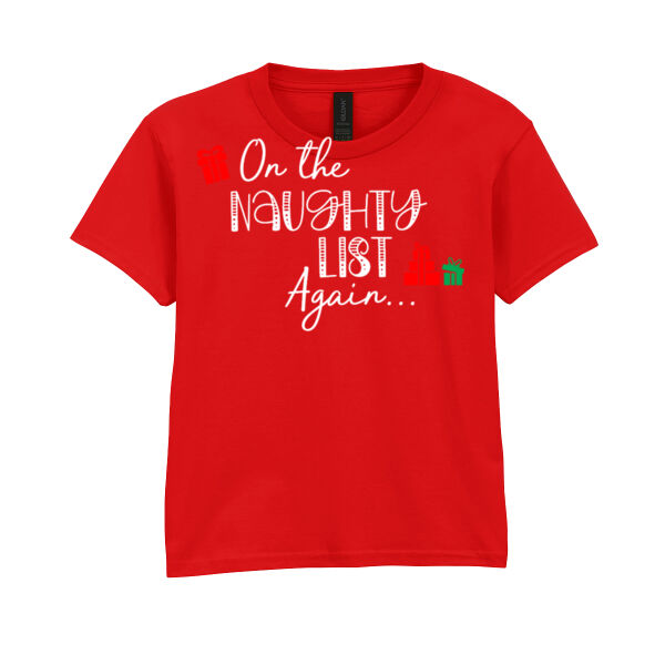 On The Naughty List Again - Softstyle™ youth ringspun t-shirt Thumbnail