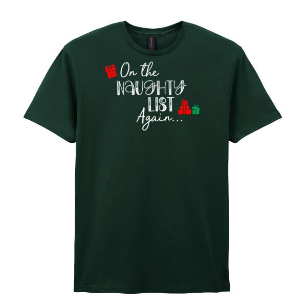On The Naughty List Again - Softstyle™ adult ringspun t-shirt Thumbnail