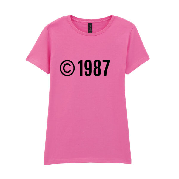 Customisable Copyright Birthdate - Softstyle™ adult ringspun t-shirt Thumbnail