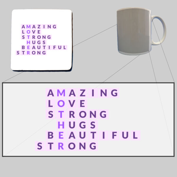 Mother word art - Mug  & Coaster Set Thumbnail