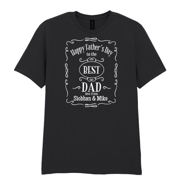 Customisable - Happy Fathers Day - Softstyle™ adult ringspun t-shirt Thumbnail
