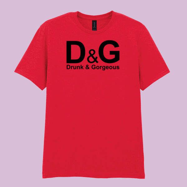 D&G Drunk and Gorgeous in Gold - Softstyle™ women's v-neck t-shirt Thumbnail