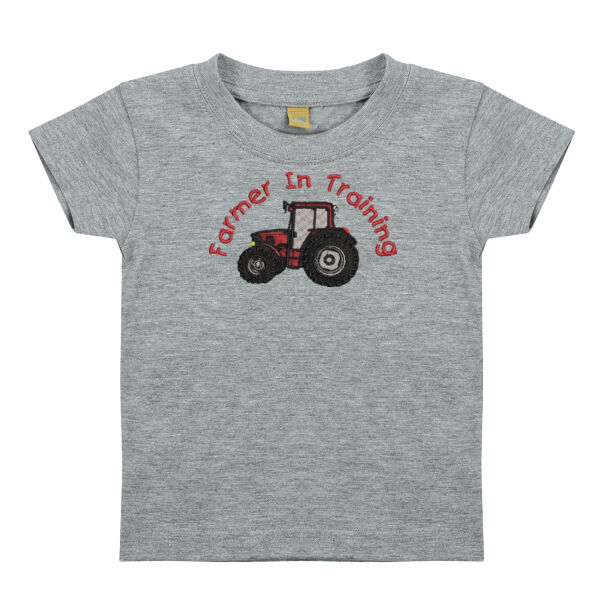 Farmer in Training Embroidered Red Design - Baby/toddler t-shirt Thumbnail